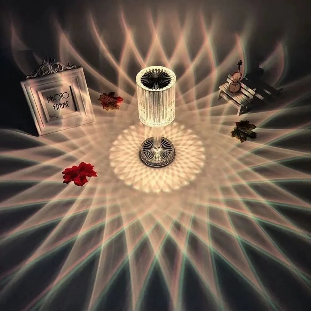 Tap-Control Couple's Lamp - Crystal Rose Mood Light for Bedroom & Living Room