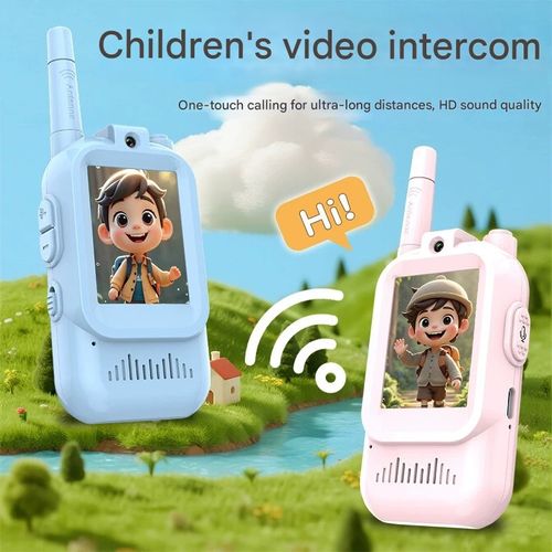 Children's Video Walkie Talkie - Long-Range Outdoor Toy with Adorable Interactive Features, TYPE-C Charging, Wireless Radio & Extended Battery Life for Kids