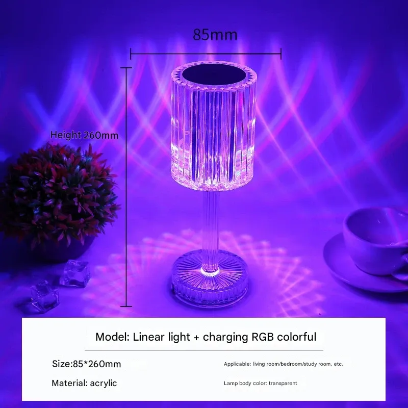 Tap-Control Couple's Lamp - Crystal Rose Mood Light for Bedroom & Living Room