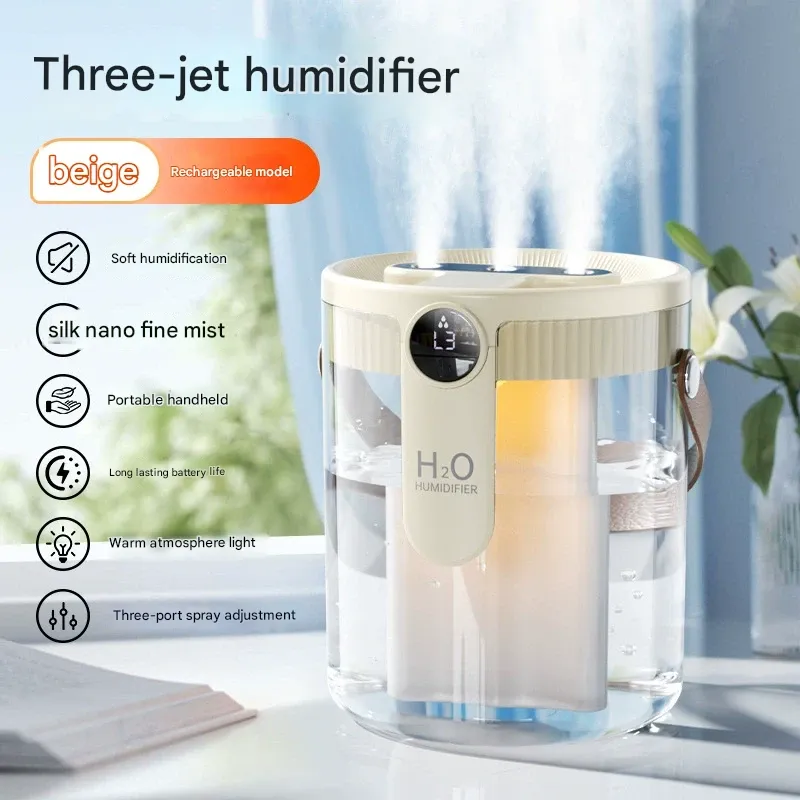 Air Humidifier for Home Use, Quiet Ultrasonic Large Capacity Humidifier for Nursery, Bedroom, and Office Desk