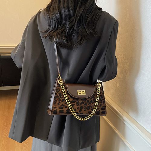 Chic Leopard Print Underarm Bag — 2025 Fall Retro-Inspired Versatile Shoulder Bag, Elegant Crossbody for Commuting