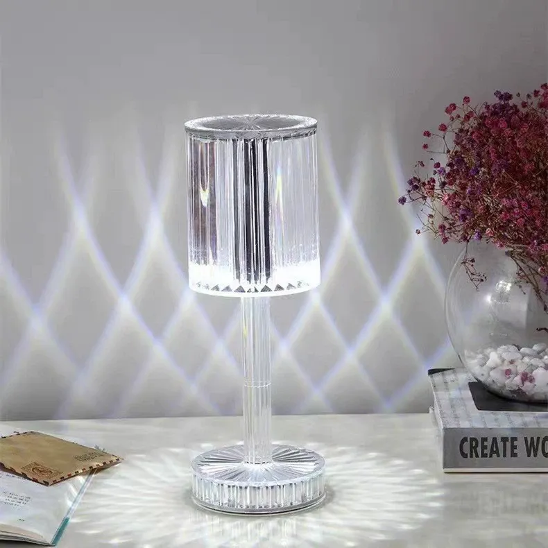 Tap-Control Couple's Lamp - Crystal Rose Mood Light for Bedroom & Living Room