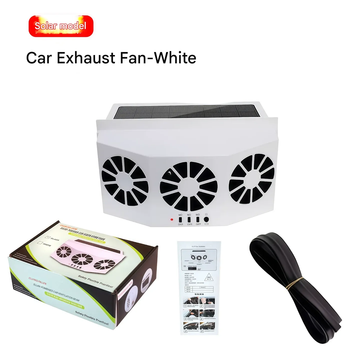 Solar-Powered Car Ventilator - Summer Vehicle Cooler & Air Circulator