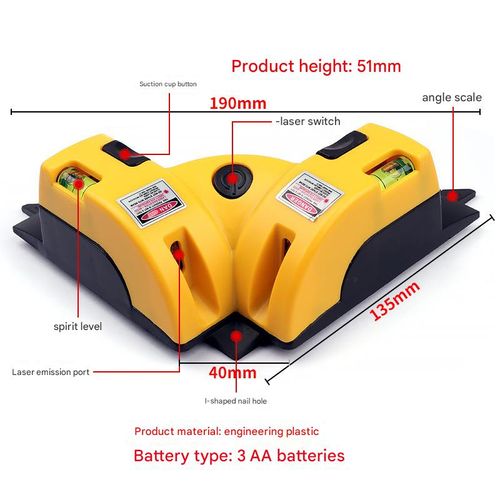90° Laser Level Tile Alignment Tool – High-Precision Infrared Level for Outdoor Use, Visible in Strong Light