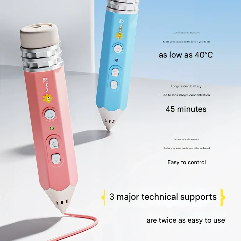 Kids 3D Printing Pen with Low-Temperature Technology & Premium Pencil Tip - Safe for Children, Ideal for 3D Drawing