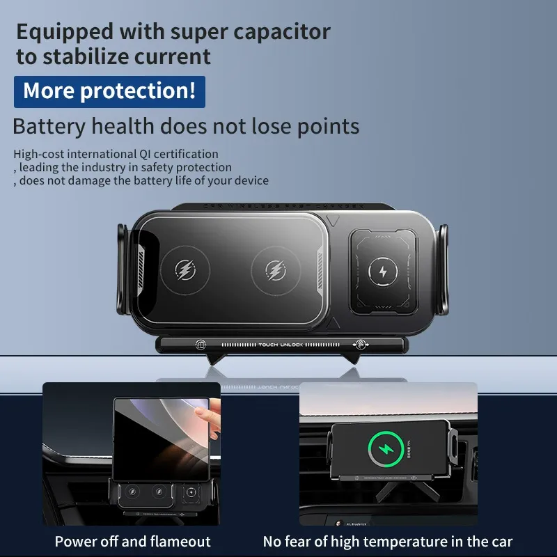2025 HOTTEST Magnetic Wireless Car Charger Mount | Fits Foldable & Regular Phones | 15W Ultra-Fast Charging（delivery in 3 days）