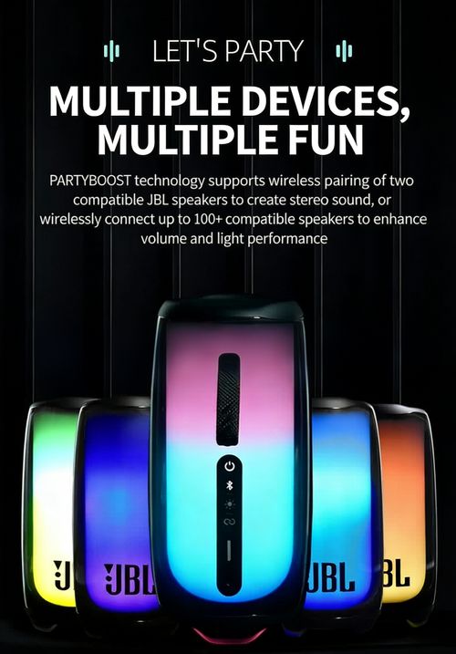 The JBL Pulse 5 portable Bluetooth speaker features a dazzling light show, making it a must-have for parties and gatherings.