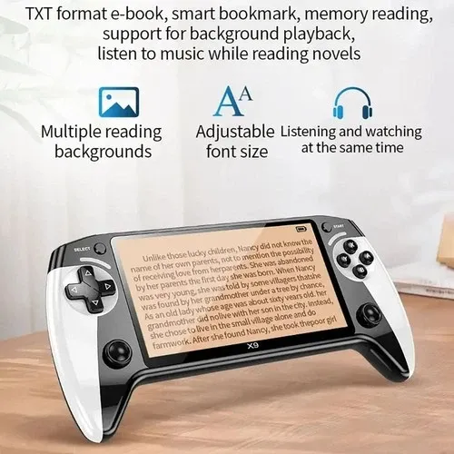 The X9 handheld game console is a favorite among users, featuring over 20,000 built-in games and a 5.5-inch IPS screen.