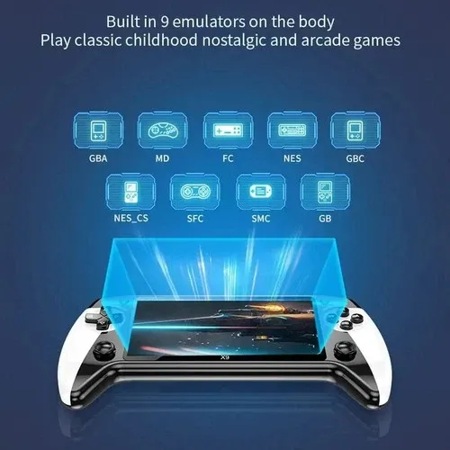 The X9 handheld game console is a favorite among users, featuring over 20,000 built-in games and a 5.5-inch IPS screen.