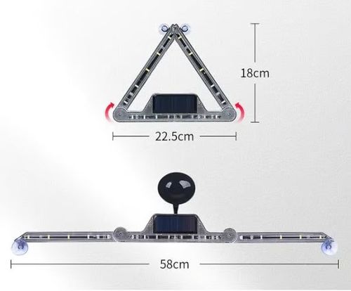 🌀Foldable Solar Powered 🚗Triangular Warning Light