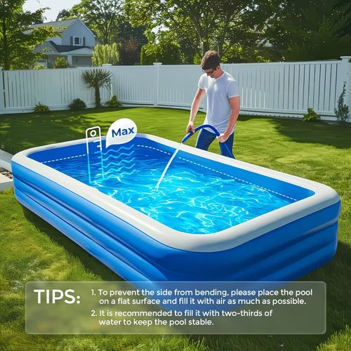 🤳💃🕺 🔎Piscina Insuflável Familiar de 2,6 m – Kit Completo Deluxe (Inclui Bomba Elétrica e Brinquedos Aquáticos Variados)