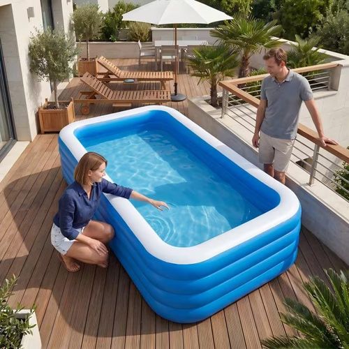 🤳💃🕺 🔎Piscina Insuflável Familiar de 2,6 m – Kit Completo Deluxe (Inclui Bomba Elétrica e Brinquedos Aquáticos Variados)