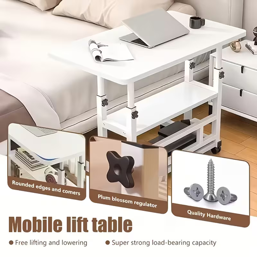 Mesa móvel de três níveis com altura ajustável