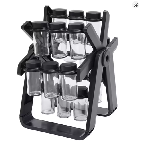 organizador giratório para temperos de cozinha, 18 garrafas, suporte para temperos