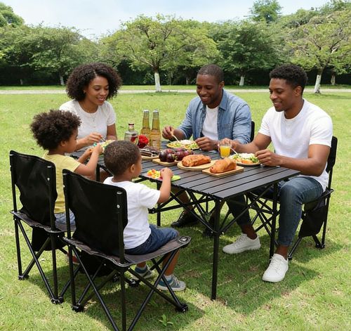 🔥💯Conjunto de mesa e cadeiras para barraca de mercado móvel – Seu parceiro de negócios perfeito!