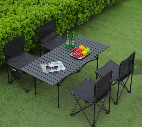 🔥💯Conjunto de mesa e cadeiras para barraca de mercado móvel – Seu parceiro de negócios perfeito!