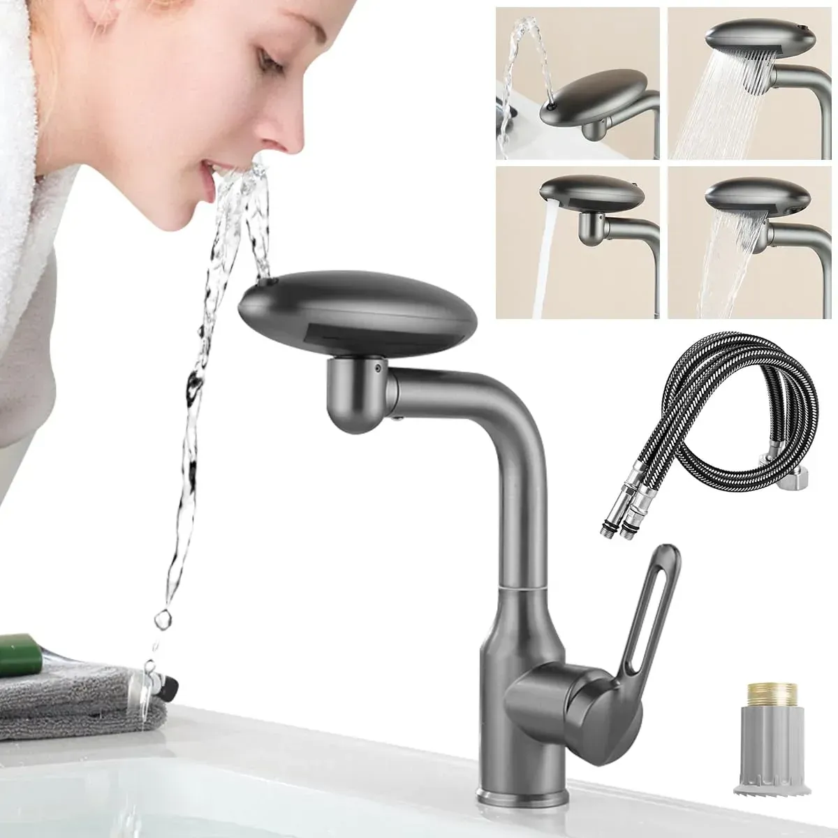 🚿 Torneira Cascata em Aço Inoxidável com Formato de Disco Voador (Água Quente e Fria) 💦
