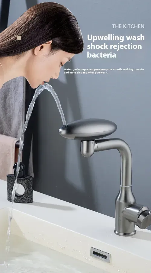 🚿 Torneira Cascata em Aço Inoxidável com Formato de Disco Voador (Água Quente e Fria) 💦