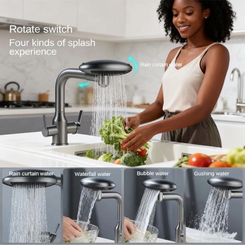 🚿 Torneira Cascata em Aço Inoxidável com Formato de Disco Voador (Água Quente e Fria) 💦