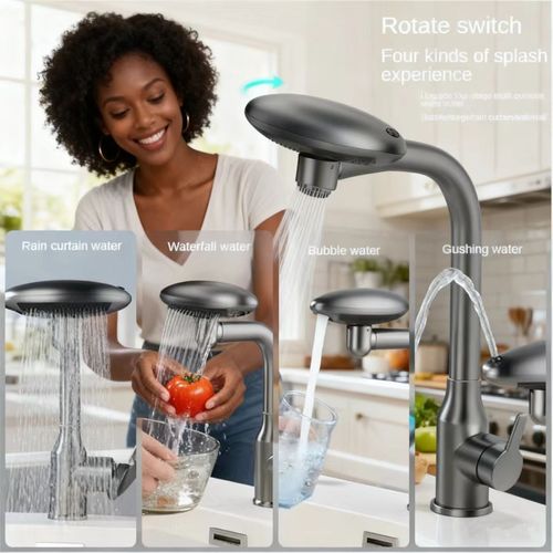 🚿 Torneira Cascata em Aço Inoxidável com Formato de Disco Voador (Água Quente e Fria) 💦