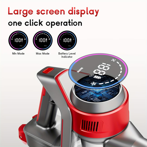 Cordless Stick Vacuum Cleaner Suitable for Hardfloor & Carpets with Rechargeable Battery Display💦