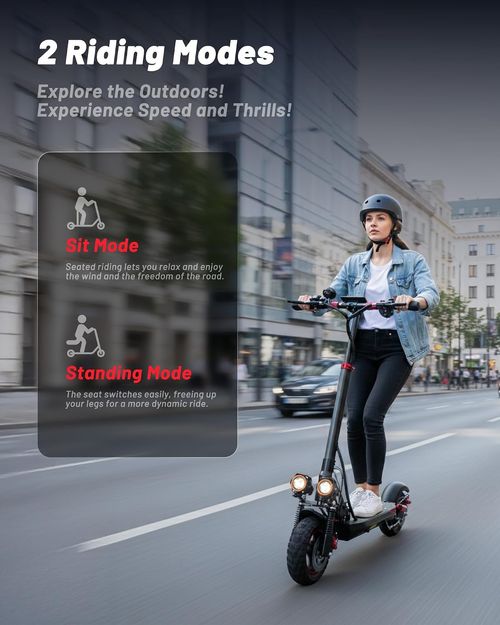 👨‍👩‍👧‍👦🛴🚗Trotinete Elétrica Dobrável com Suspensão Dupla — Um Modelo Seguro para Passeios ao Ar Livre para Adultos e Adolescentes