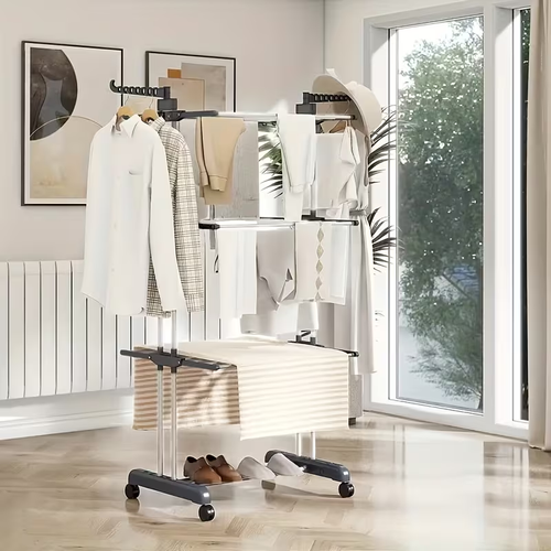 estendal de metal para secar roupa com quatro níveis