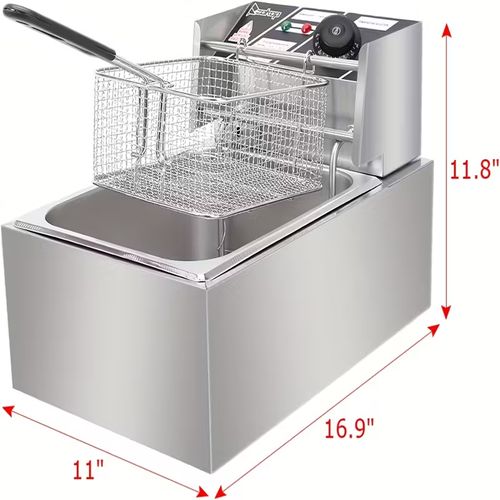 Fritadeira Elétrica Profissional em Aço Inoxidável para Vendas de Rua e Uso Comercial