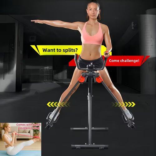 Kit de Fitness Doméstico 2 em 1 | Elástico Extensor com Pedais + Aparelho de Alongamento de Pernas