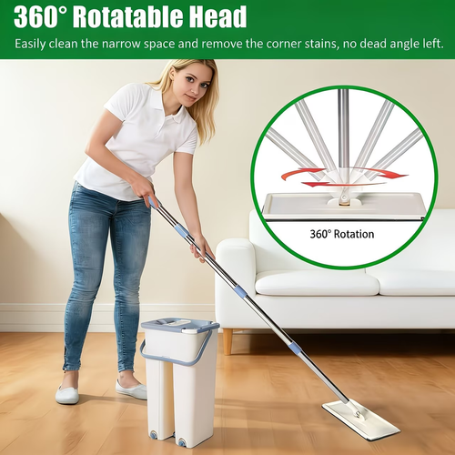 Conjunto de esfregona e balde para uso doméstico