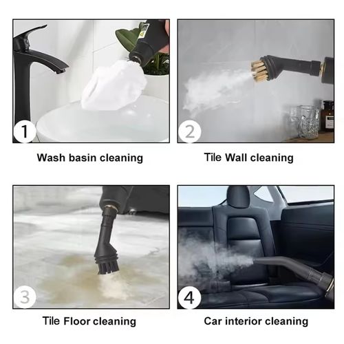 Aspirador a vapor portátil e de mão Máquina de limpeza a vapor pressurizada em alta temperatura com cabeças de escova para cozinha e carro