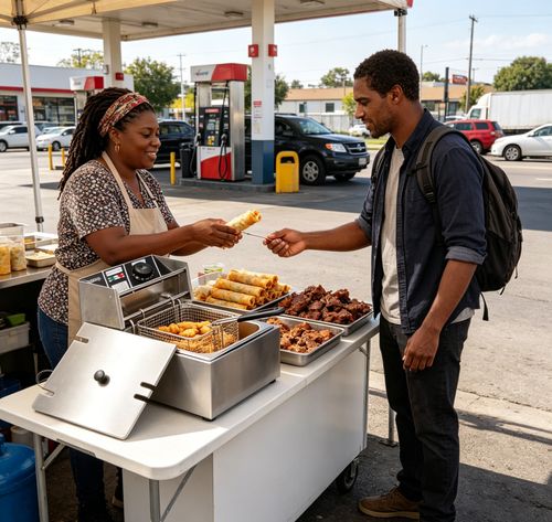 Fritadeira Elétrica Profissional em Aço Inoxidável para Vendas de Rua e Uso Comercial