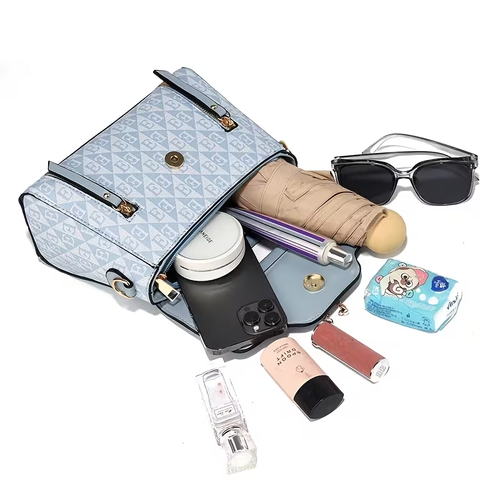 Bolsa de ombro pequena e elegante com estampado moderno