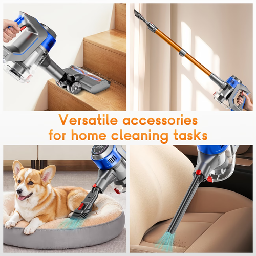Cordless Stick Vacuum Cleaner Suitable for Hardfloor & Carpets with Rechargeable Battery Display💦