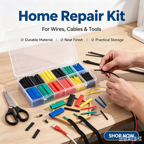 Heat Shrink Tubing Kit, Multi Color Assorted Sizes Electrical Wire Heat Shrink Tube for Cable Insulation, Wire Repair & Protection