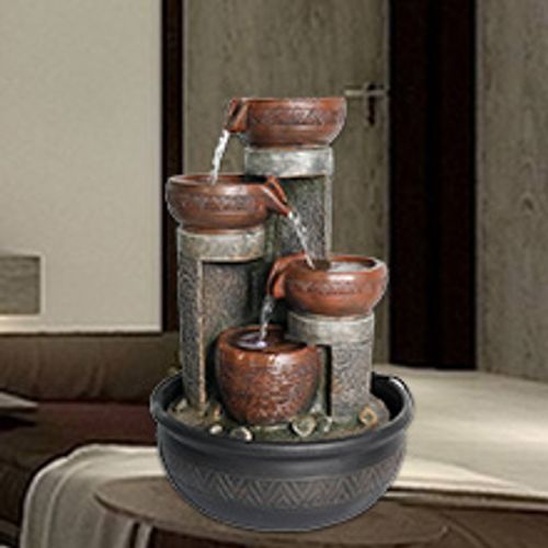 Tabletop Water Fountain Lucky Flowing Water Ornament, Chinese style indoor desktop fountain with circulating water pump for office desk, tea table, living room, home decoration, small relaxing water feature, COD Free Shipping, Pay on Delivery