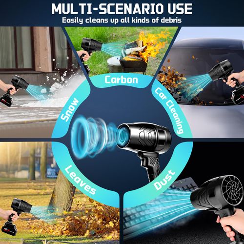 Cordless Electric Blower Rechargeable Leaf Dust Blower, 48V portable air blower for outdoor cleaning, garden leaves, car dust, workshop dust, home cleaning, strong wind fan tool with battery option, COD Free Shipping, Pay on Delivery