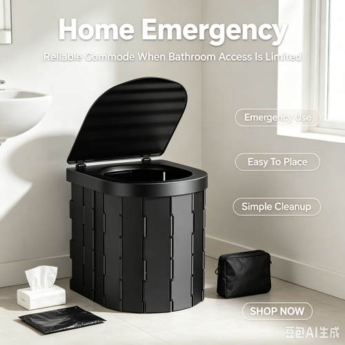 Foldable portable toilet with sealed lid, comes with cleaning bags, solidifier and storage bag. Great for camping, road trips, fishing, home emergency, suitable for adults. Easy to assemble and carry.