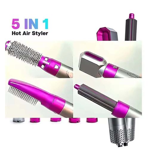5 in 1 Hot Air Styler, Interchangeable Hair Dryer Brush, Multifunctional Hair Curler Straightener Volumizer