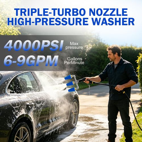 Pressure Washer Turbo Nozzle 4000PSI, 3-Head Rotating Spray Nozzle, Alloy Multi Spray Jet Nozzle for High Pressure Washer, Car Wash, Patio Cleaning, Floor Cleaning, Wall Cleaning, Garden and Outdoor Cleaning, COD Free Shipping, Pay on Delivery