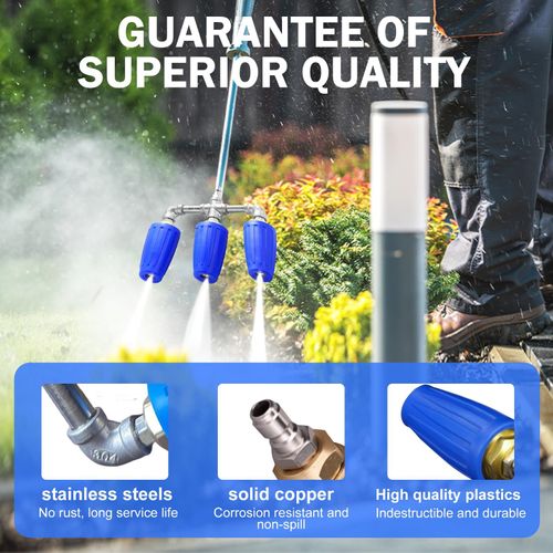 Pressure Washer Turbo Nozzle 4000PSI, 3-Head Rotating Spray Nozzle, Alloy Multi Spray Jet Nozzle for High Pressure Washer, Car Wash, Patio Cleaning, Floor Cleaning, Wall Cleaning, Garden and Outdoor Cleaning, COD Free Shipping, Pay on Delivery