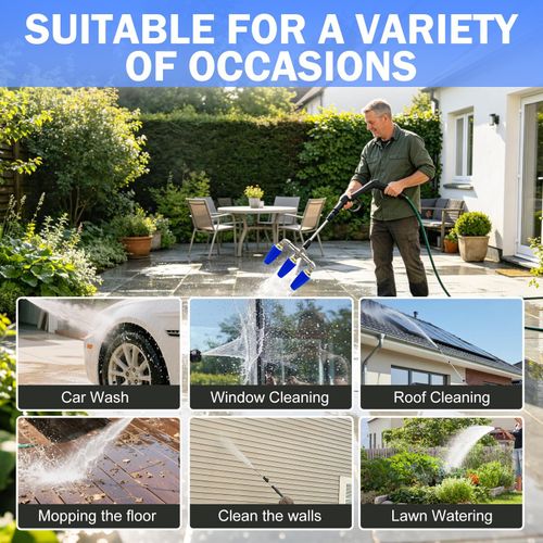 Pressure Washer Turbo Nozzle 4000PSI, 3-Head Rotating Spray Nozzle, Alloy Multi Spray Jet Nozzle for High Pressure Washer, Car Wash, Patio Cleaning, Floor Cleaning, Wall Cleaning, Garden and Outdoor Cleaning, COD Free Shipping, Pay on Delivery