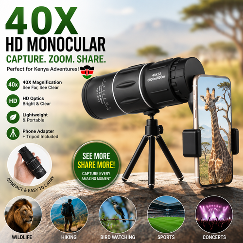 16x52 HD Monocular Telescope for Safari Bird Watching and Travel in Kenya