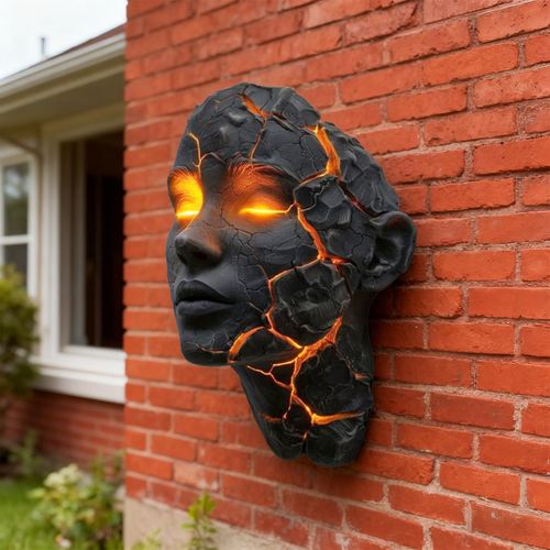 Cracked Soul Wall Light Broken Face LED Wall Lamp, Glowing Soul Face Hanging Wall Decor, Resin Art Ornament for Bedroom, Living Room, Bar, Halloween Party and Home Decoration, COD Free Shipping, Pay on Delivery