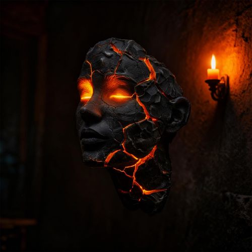 Cracked Soul Wall Light Broken Face LED Wall Lamp, Glowing Soul Face Hanging Wall Decor, Resin Art Ornament for Bedroom, Living Room, Bar, Halloween Party and Home Decoration, COD Free Shipping, Pay on Delivery