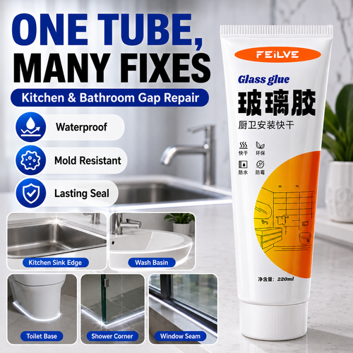 Glass Glue Waterproof Silicone Sealant Caulk 120ml, bathroom and kitchen gap filler for sink, toilet, bathtub, tile corner, window edge, and wall crack sealing, anti-leak home repair glue, easy to apply, COD Free Shipping, Pay on Delivery