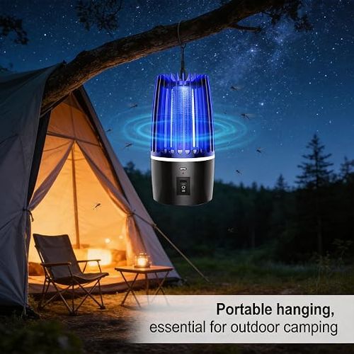 USB Rechargeable Electric Mosquito Killer Lamp, Portable UV Light Insect Trap for Indoor Outdoor Backyard Camping