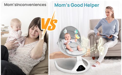Electric Baby Swing for Newborn, Bluetooth Remote Control Infant Rocker with 5 Swing Speeds & Lullabies