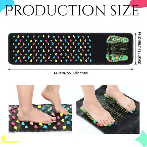 35x120cm Foot Massage Mat Pebble Acupressure Foot Pad, Non-Slip Foot Massage Carpet for Home Walking, Foot Relaxation, Office Break, Daily Foot Exercise, COD Free Shipping, Pay on Delivery