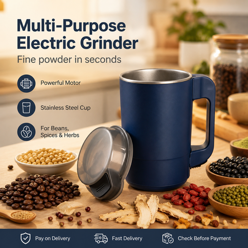 Electric Grain Grinder Coffee Bean Spice Mill, Multifunction Dry Food Powder Maker for Coffee Beans, Grains, Nuts, Dry Chili, Spices and Kitchen Grinding, Home Use, COD Free Shipping, Pay on Delivery